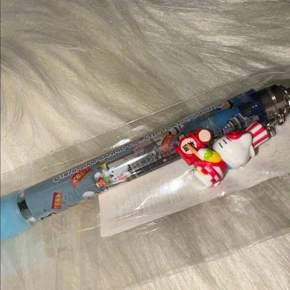 Sanrio Hello Kitty Blue Pen with Red Charm - Picture 3 of 4
